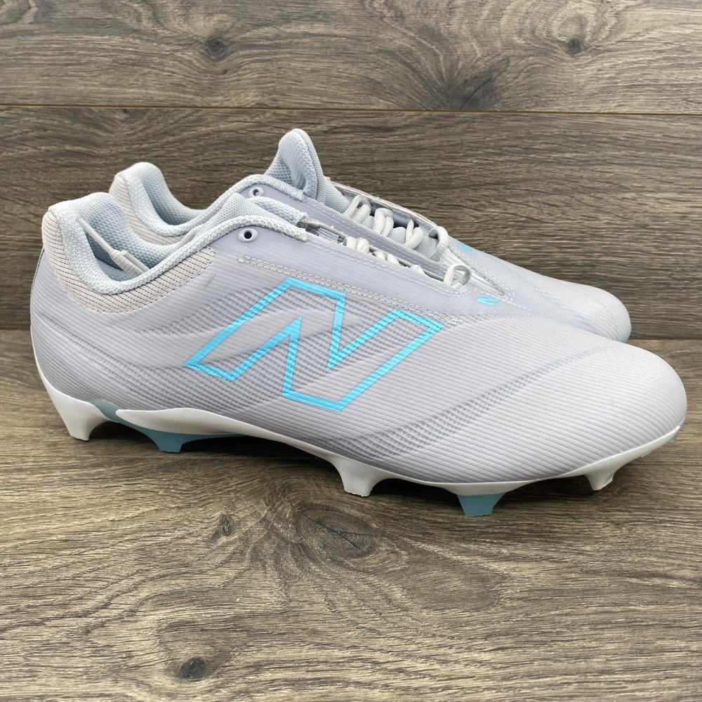 New Balance Burn X4 Lacrosse Cleats Mens Size 13 Grey Blue Low Top BURNLF4